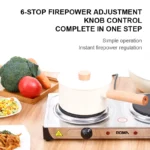 Cocina de Dos Hornilla Placa Calefactora 2000W X4 - Imagen 3