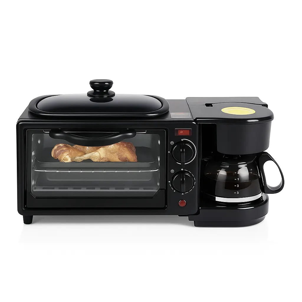 BM-1601.webp Máquina 3 en 1 de Desayuno Horno,Parrilla y Cafetera 1800W 16L X4 - Imagen 1