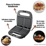 Waflera 02 Moldes Antiadherente 800W X12