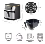 Freidora de Aire de 10L Inox Digital 1400W X4 - Imagen 4