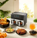 Freidora de Aire de 10L Inox Digital Doble Compartimiento con Visor 2000W X4 - Imagen 2