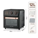 Horno y Freidora de Aire de 12L Multifuncional 1360W X4