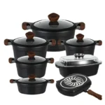 Juegos de Ollas Roca Volcánica-14 Piezas X03