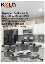 Juegos de Ollas Roca Volcánica-14 Piezas X03 - Imagen 4