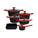 Juegos de Ollas Roca Volcánica -11 Piezas X03