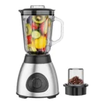 Licuadora Inox de Vaso de Vidrio 1.5L más Moledor de Granos 800W X6