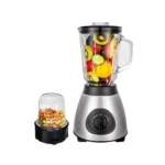 Licuadora Inox de Vaso de Vidrio 1.5L más Moledor de Granos 800W X6