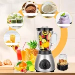 Licuadora Inox de Vaso de Vidrio 1.5L más Moledor de Granos 800W X6 - Imagen 2