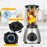 Licuadora Inox de Vaso de Vidrio 1.5L más Moledor de Granos 800W X6 - Imagen 5