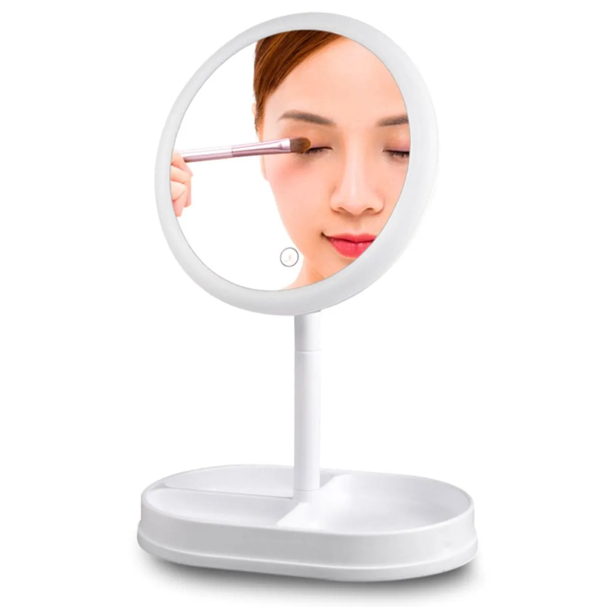 es-001.webp ESPEJO PARA MAQUILLAJE CON LUZ LED Y BASE ORGANIZADORA - Imagen 1